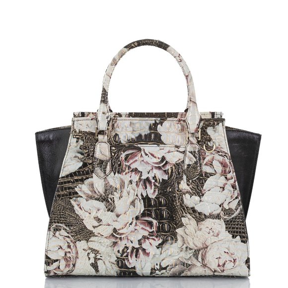 NWT BRAHMIN PRISCILLA EDEN LARGE SATCHEL FLORAL - Picture 3 of 5